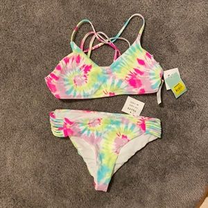 NWT Full Tilt Girls Tie Dye Racerback Bikini Set Size 14
